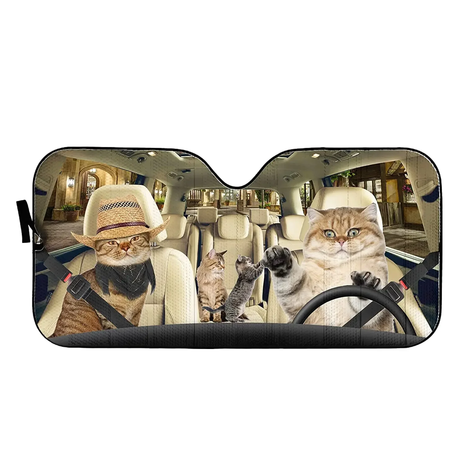 Bengal Cat Driving Windshield Sun Shade,Car Front Window Pet Cat Sunshade Cover,Automovie Windshield Visor Outdoor Block UV Sun