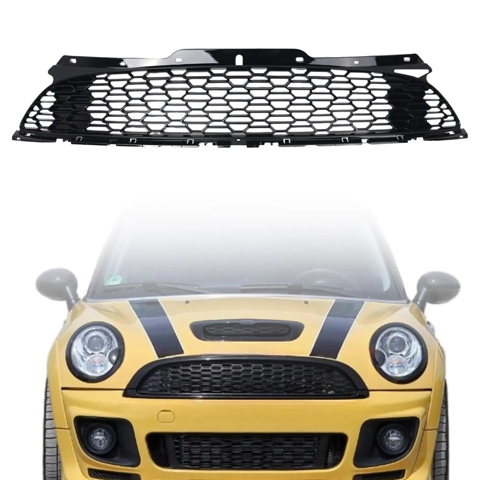 

51117255125 7255125 Front Upper Hood Center Grille Easy to Install Radiator Grille Cover for Mini R57 Convertible 09-15