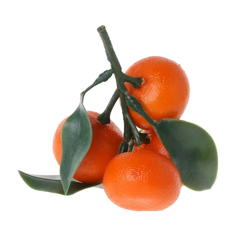 Naranja Artificial con ramas y hojas verdes, simulación fruta falsa, adorno, venta directa