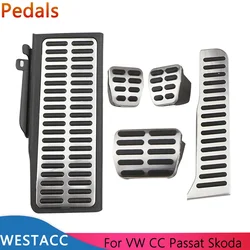 Car Pedals for Volkswagen VW Passat B6 B7 R36 R-line CC for Skoda Superb Super B LHD Gas Brake Foot Rest Pedal Cover