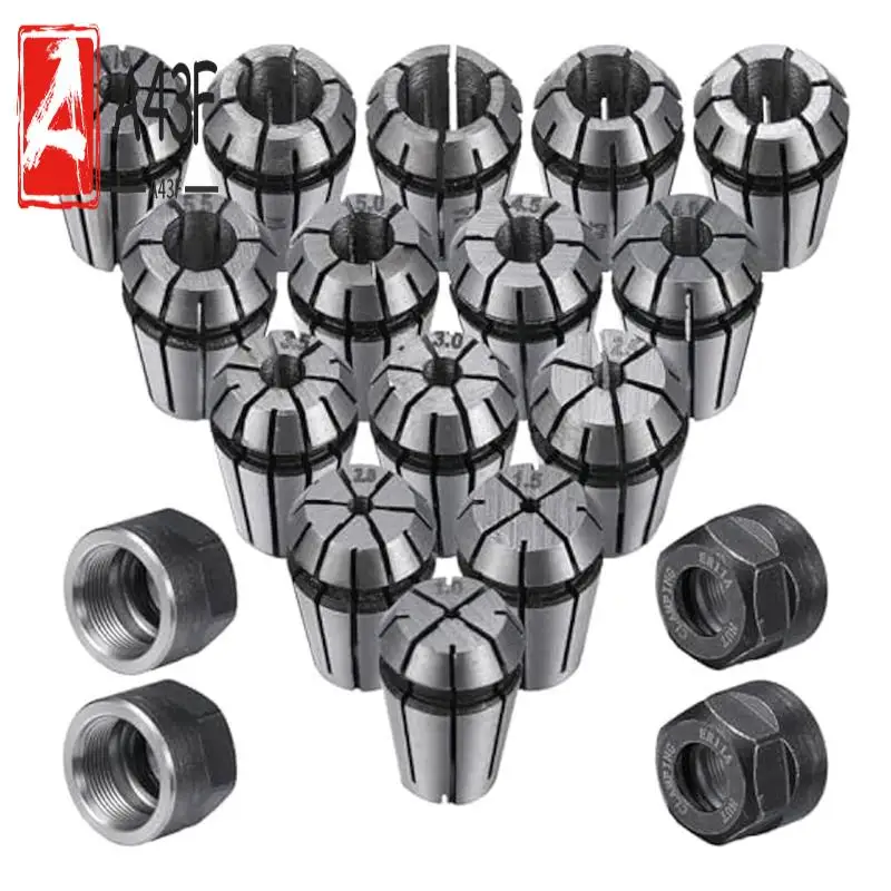 

A43F-19Pc ER11 Spring Collet Set M14 Thread Collet Clamping Nuts Collet Set For CNC Engraving Milling,1.0-7.0Mm And 1/4,1/8