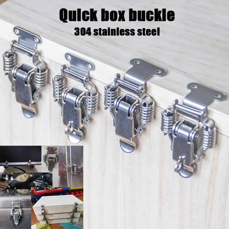 

4Set stainless steel Toggle Latches Spring Loaded Clamp Clip Case Box Latch Catch Clamp Clip Hasps Suitcase Case Lock Buckle