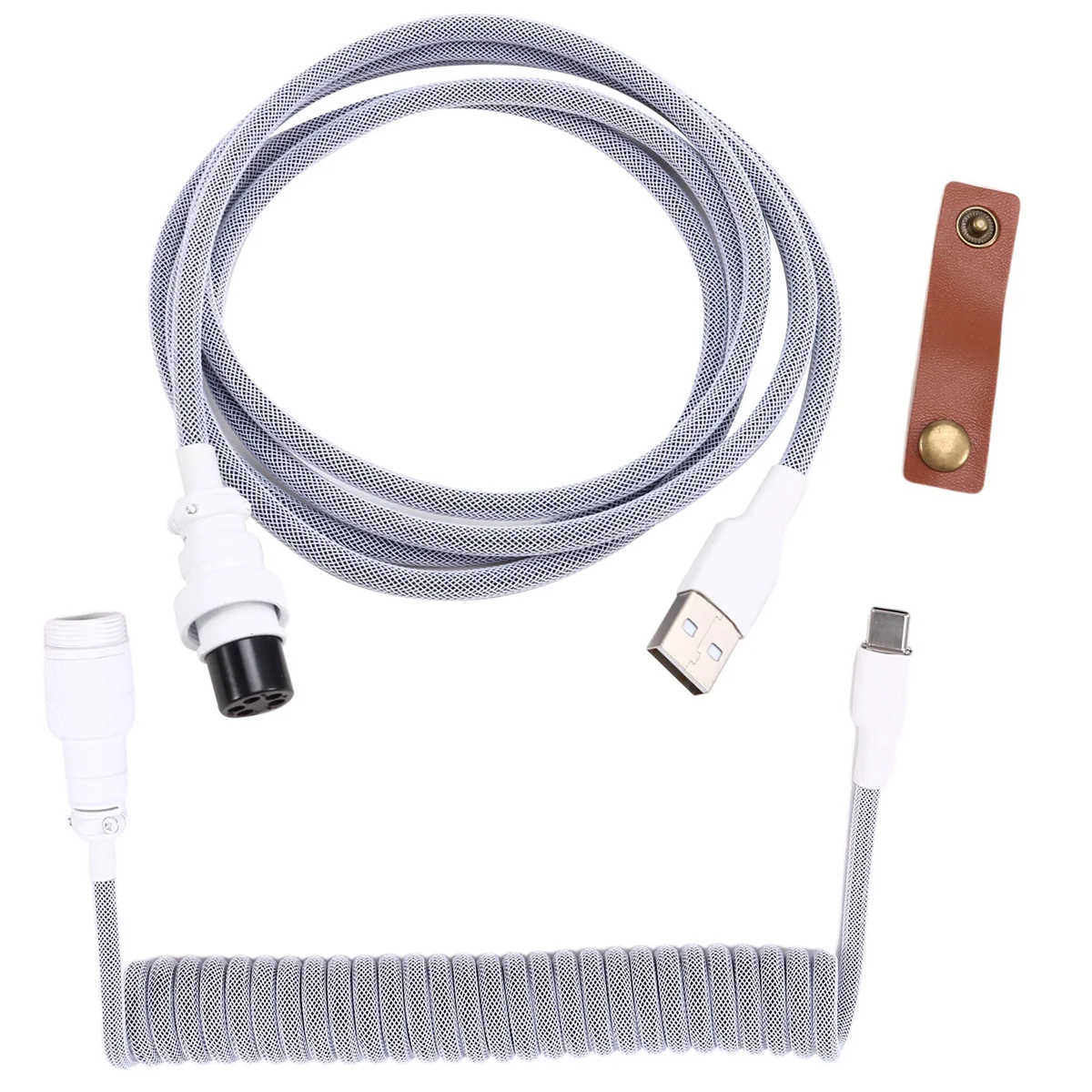 ATP-Cable de teclado mecánico USB C doble con conector GX16, interfaz tipo C ideal para teclados para juegos