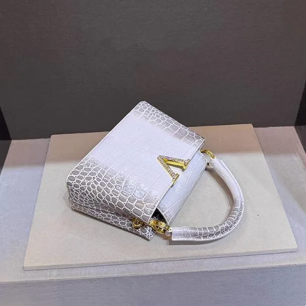 New Himalayan Crocodile Leather Handbag Women's High-end Small Bag Shoulder Crossbody Women's Bag image 2