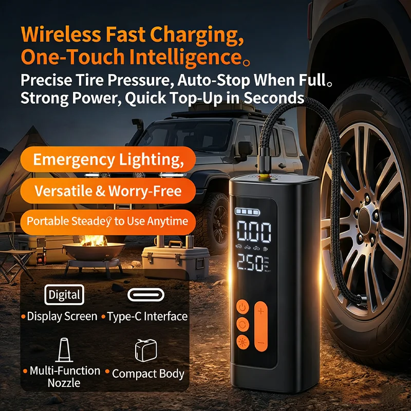 

Portable Air Pump Motorcycle Digital Display Compressor Electric High Pressure Tire Inzzator Inflator for Automobiles Car Bike