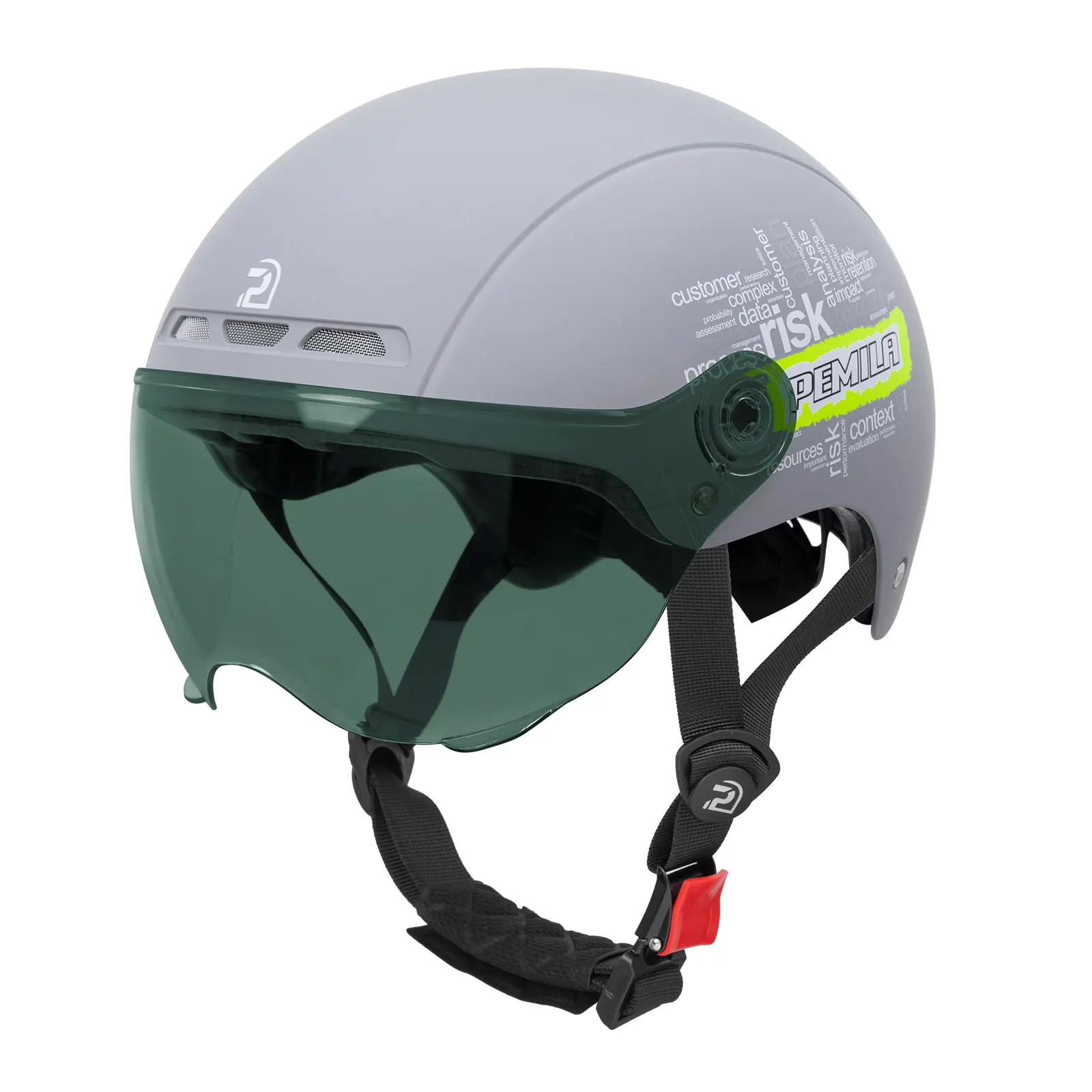 PEMILA Unisex Erwachsenen E-Bike Helm mit Visierlinse & Hartschale aus ABS, Schutzausrüstung für Elektrofahrradfahrten – Detail 6