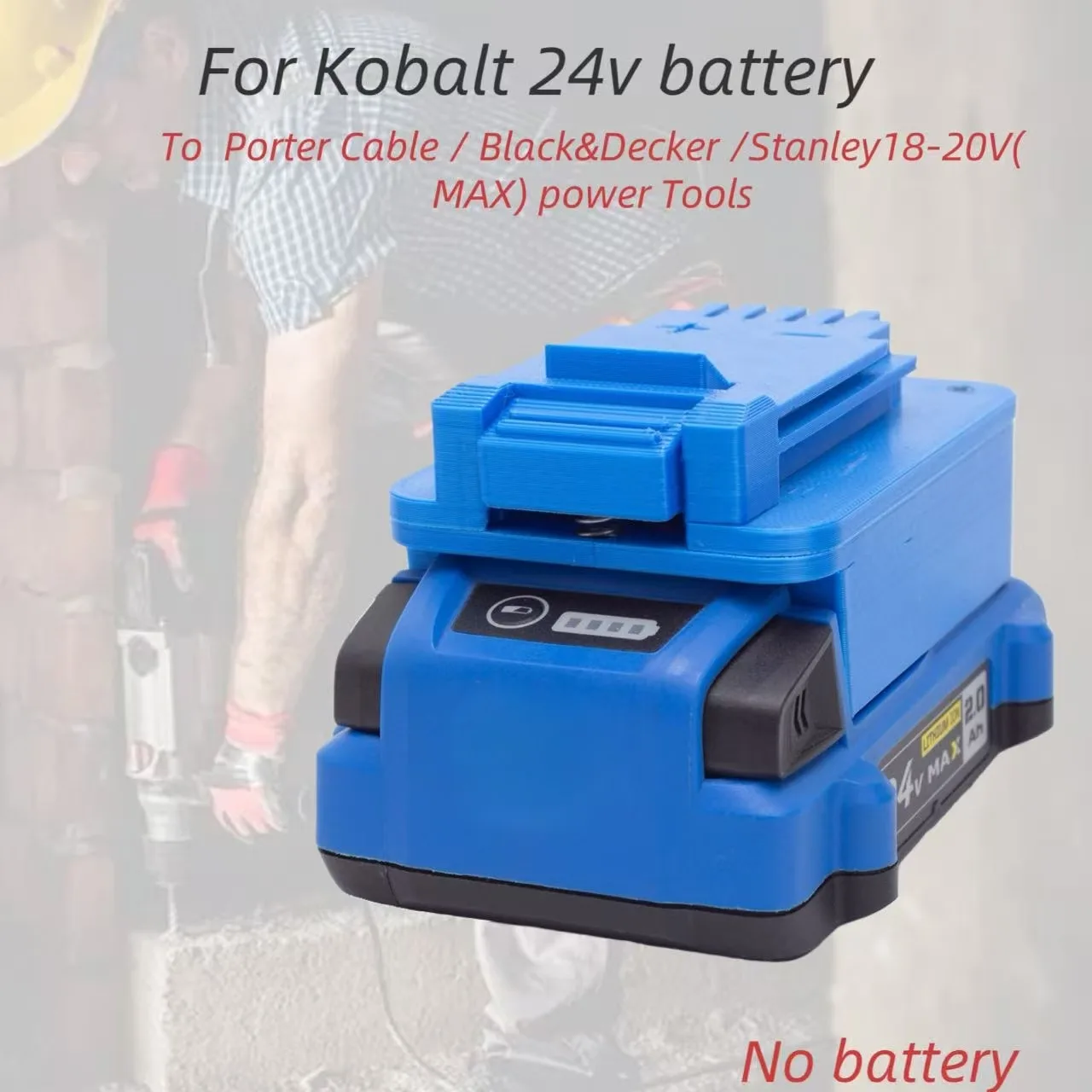 

Конвертер Аккумулятор ﻿ Адаптер для кабеля Kobalt 24 В от лития до портера/черный + декер/инструмент Stanley ﻿ (Не входят инструменты и тесты