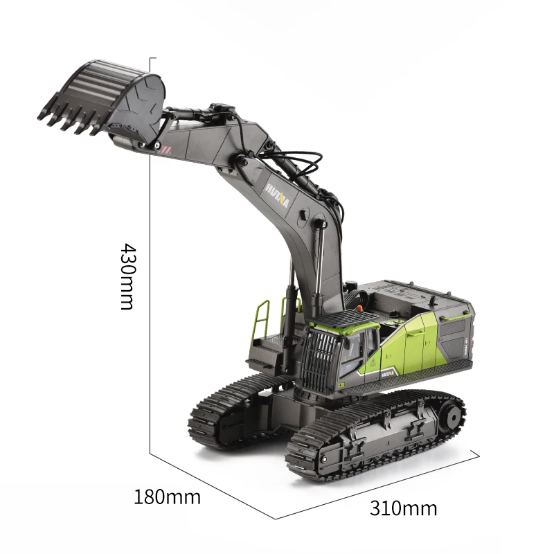 Rc Excavator Metal 1/14 HUINA 1593 Dumper Truck Crawler Alloy Tractor Loader 2.4G Radio Controlled Car Rc Cars for Adults