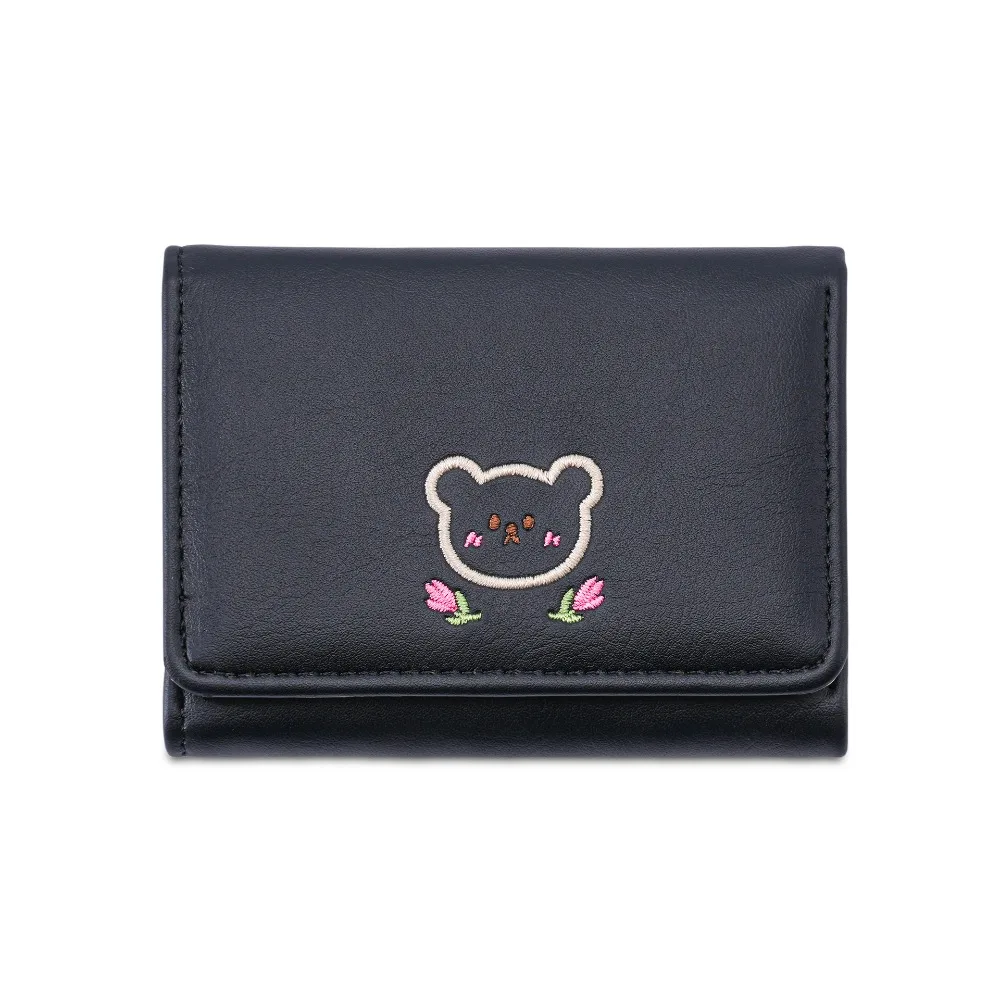 

Pouch Kawaii Cute Tri-Fold Purses Multiple Card Slot PU Leather Women Card Holder Portable Money Bag Coin Purse Student