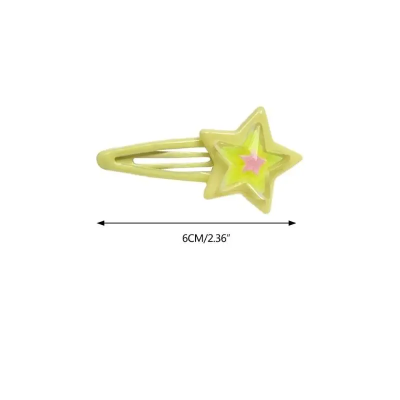 652F 2 pezzi Clip a scatto carino girly mini stella forcella gelatina stella y2k girl gharlswear