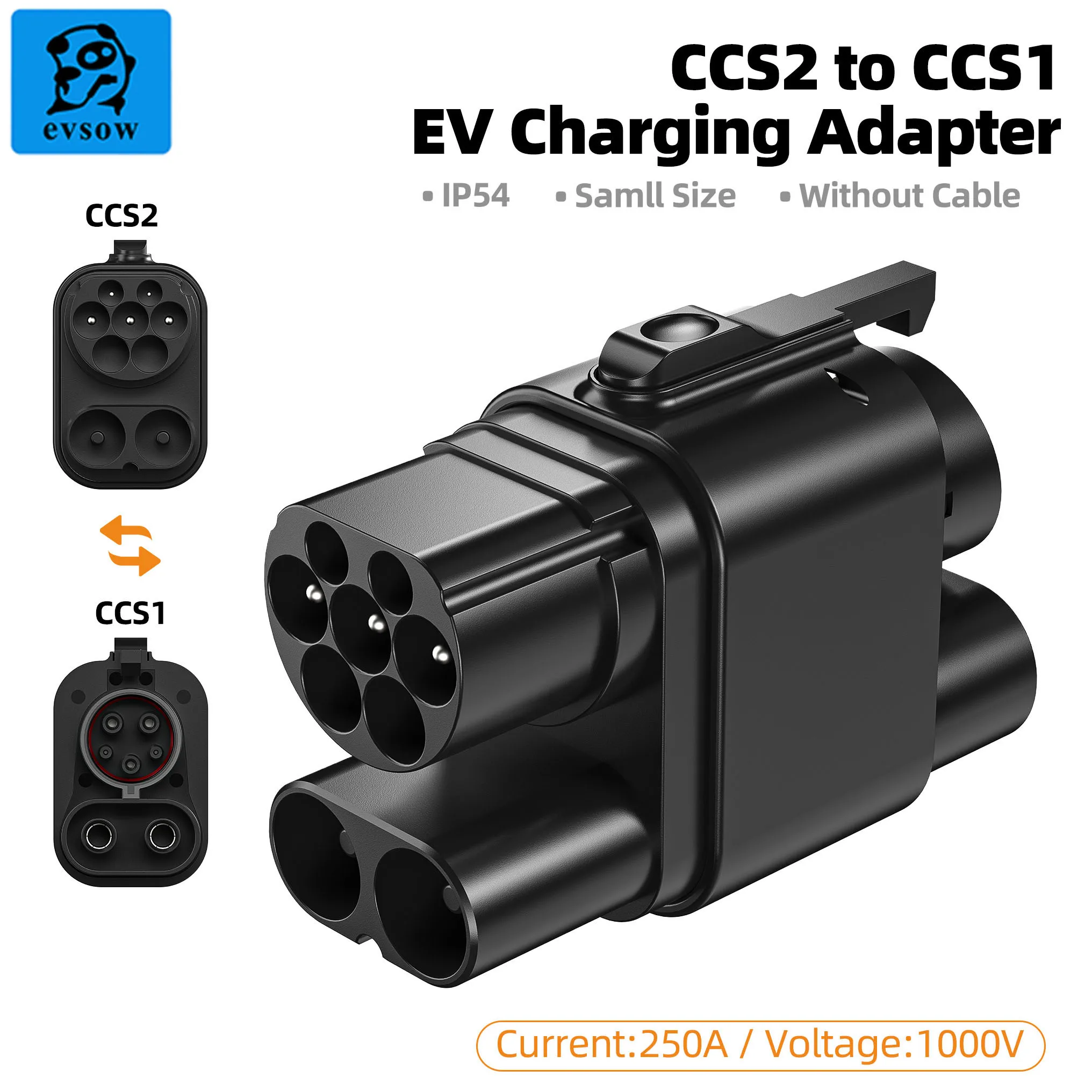 

evsow 250A CCS2 To CCS1 EV Charger Adapter DC Fast EV Charging Adapter For Electric Vehicle 1000V CCS2 CCS1 EV Charging Adapter