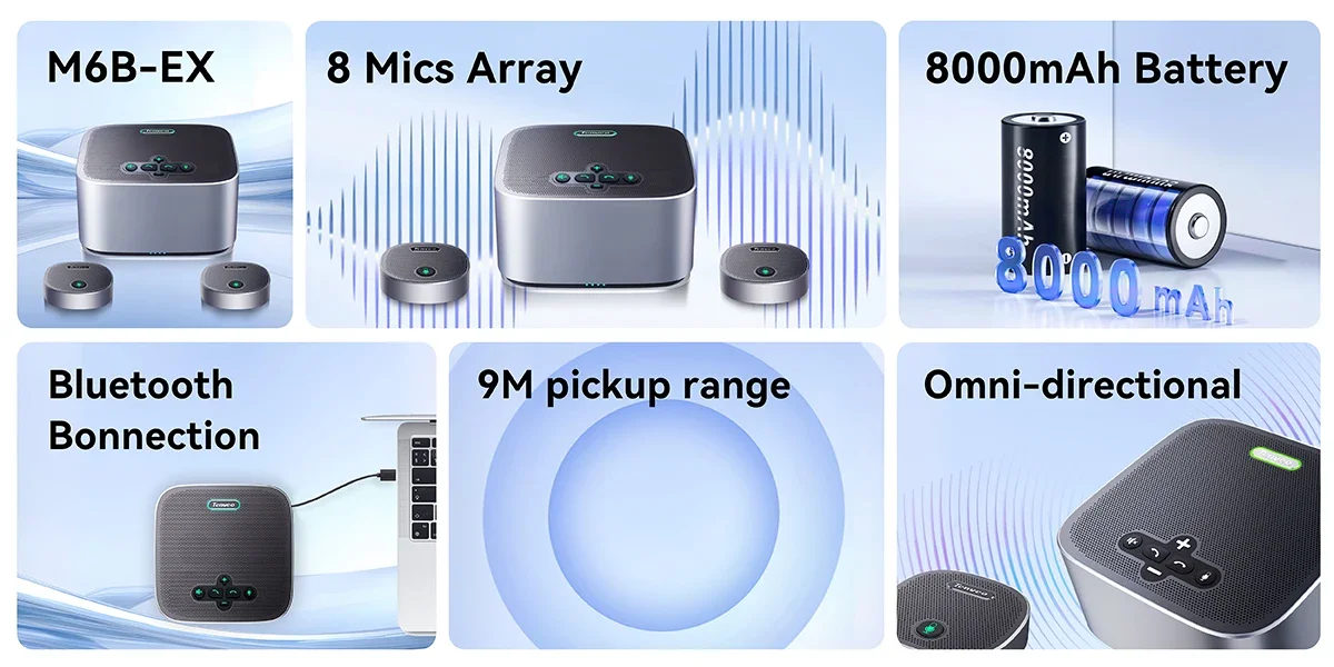 Tenveo Noise Cancellation High Quality Conference Speakerphone