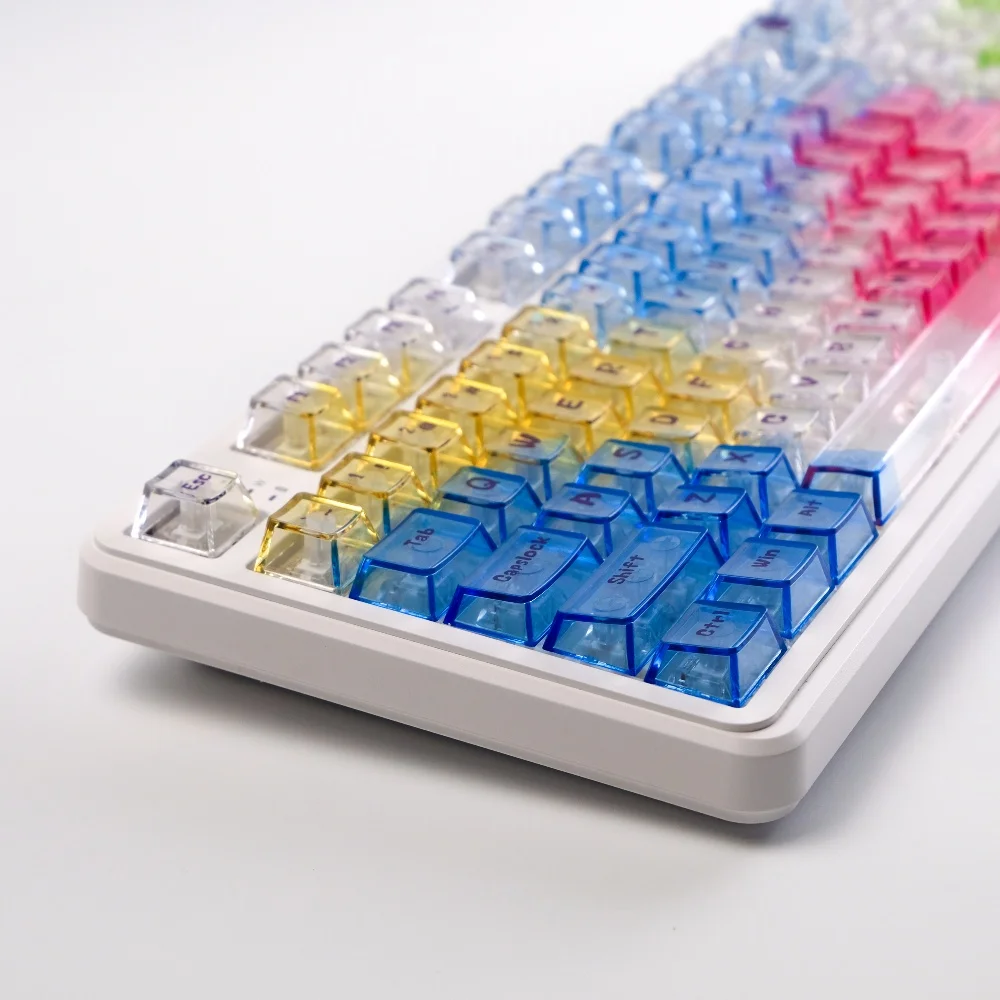 

Color transparent keycap PC material sublimation mechanical keyboard original height keys gradual change light transmission