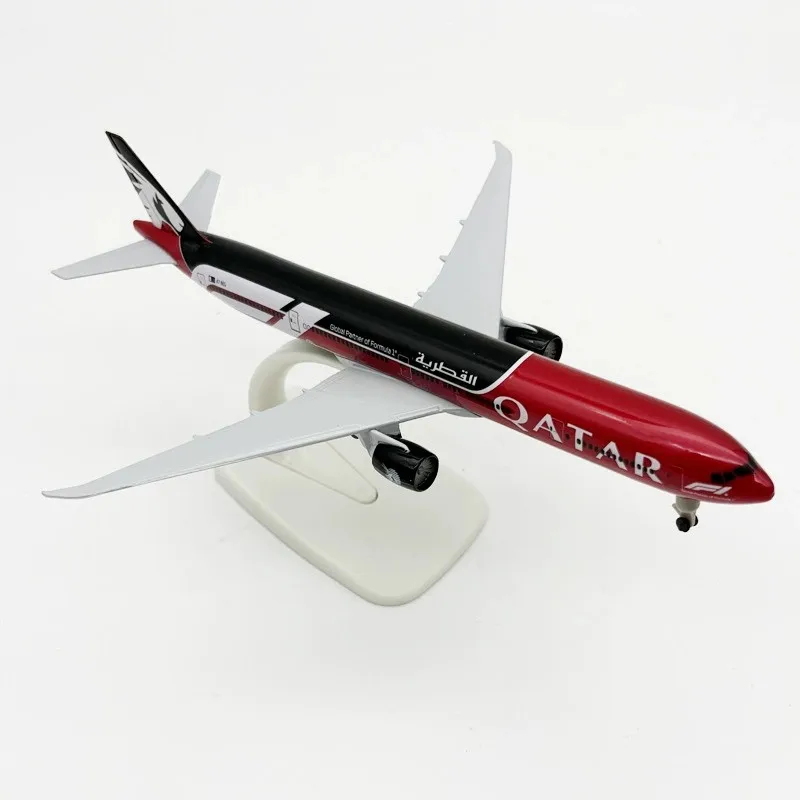 NEW 20cm Qatar B777-300 Metal Diecast Airplane Model Kit with Stand＆wheel for Aviation Enthusiast Gift or Decorations