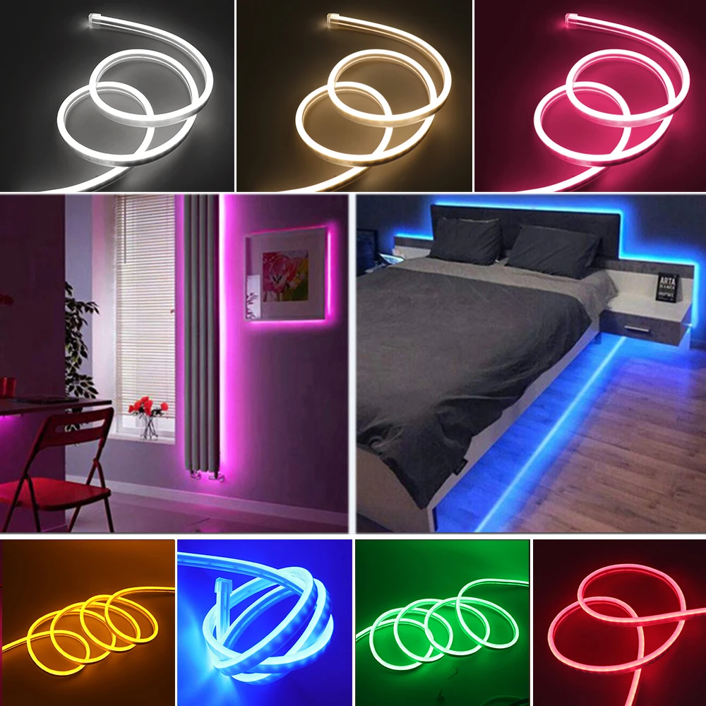 DC 12V neonowy pasek wodoodporna 2835 120Leds/M do domu wystrój ogrodu biała/niebieska/różowa/żółta/czerwona/zielona elastyczna taśma LED