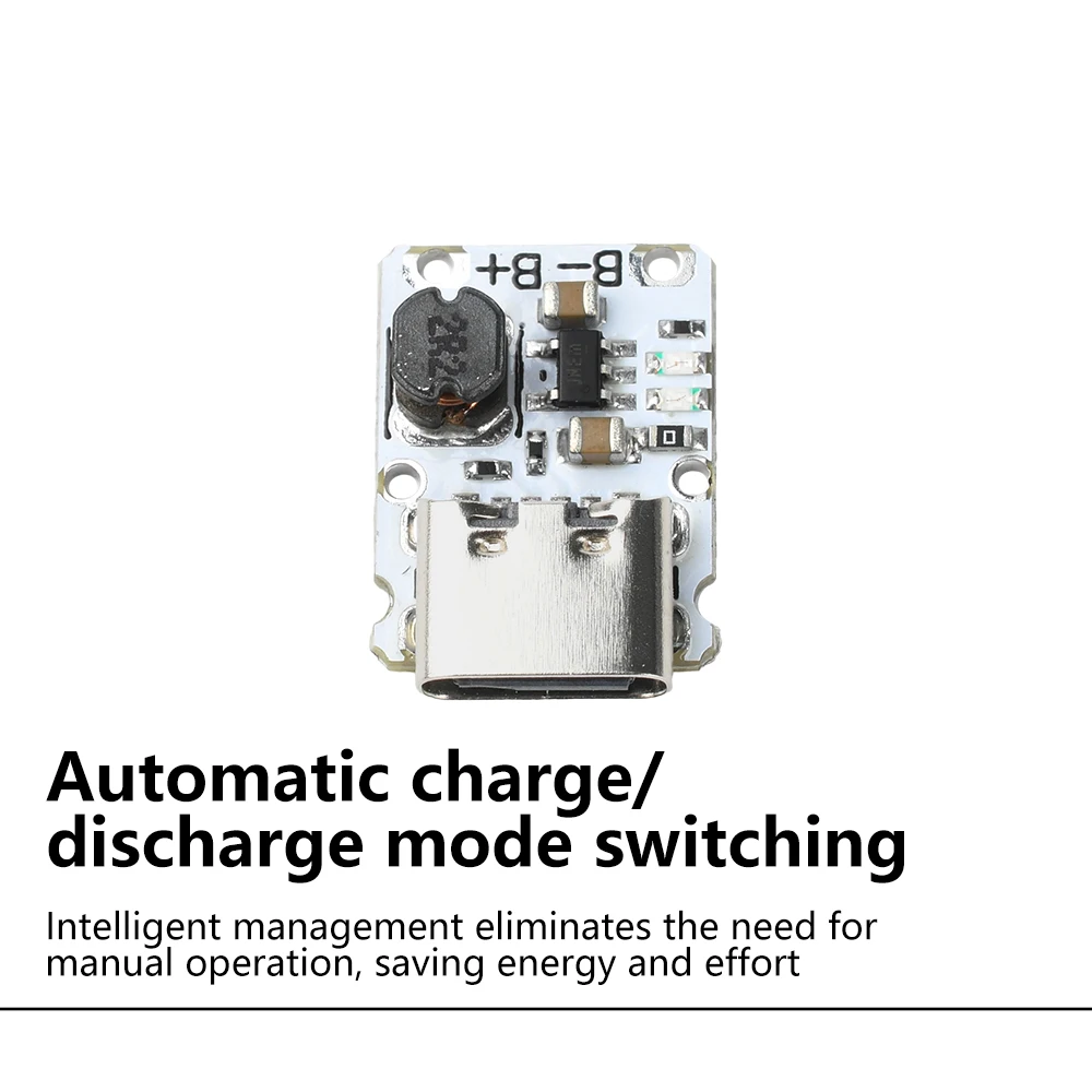 وحدة شحن بطارية ليثيوم صغيرة تيار مستمر 5 فولت وحدة تفريغ شحن متكاملة تعزز لوحة الطاقة مع حماية من النوع C