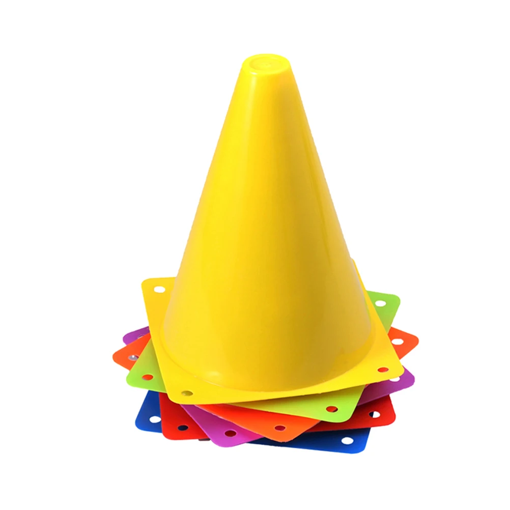 

24pcs Football Training Roadblock Cone Plastic Soccer Training Cones For Sports Practice Field Gym Fitness Equipment Green