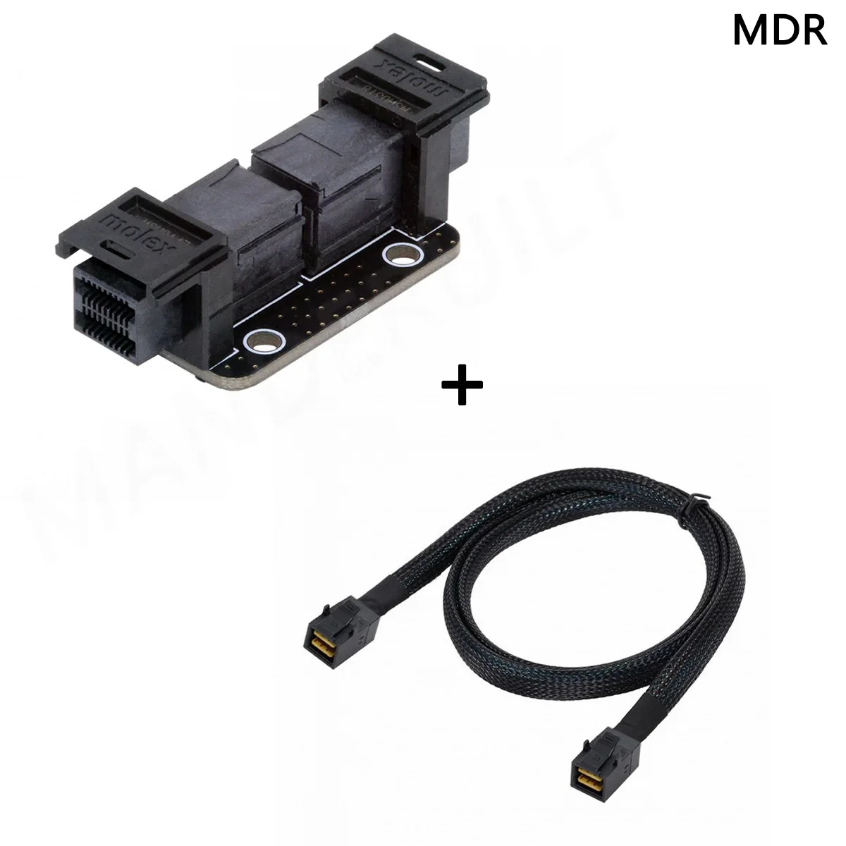 PCI-Express 4.0 Mini SAS HD SFF-8643 Female to SFF-8643 Female and SFF-8643 Data Server Disk Raid Cable 50cm