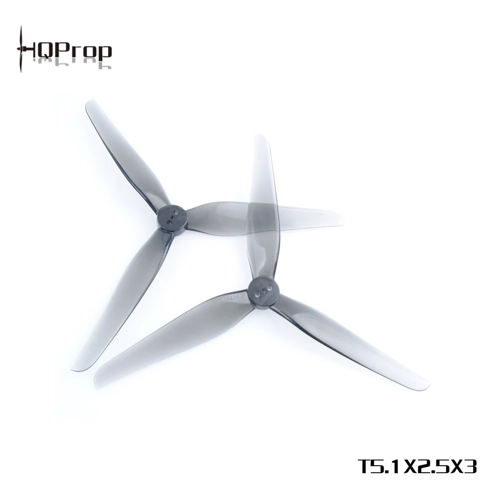 2 Pairs (2 CW + 2 CCW) HQPROP T5.1X2.5X3 5125 3-Blade T-Mount Propeller