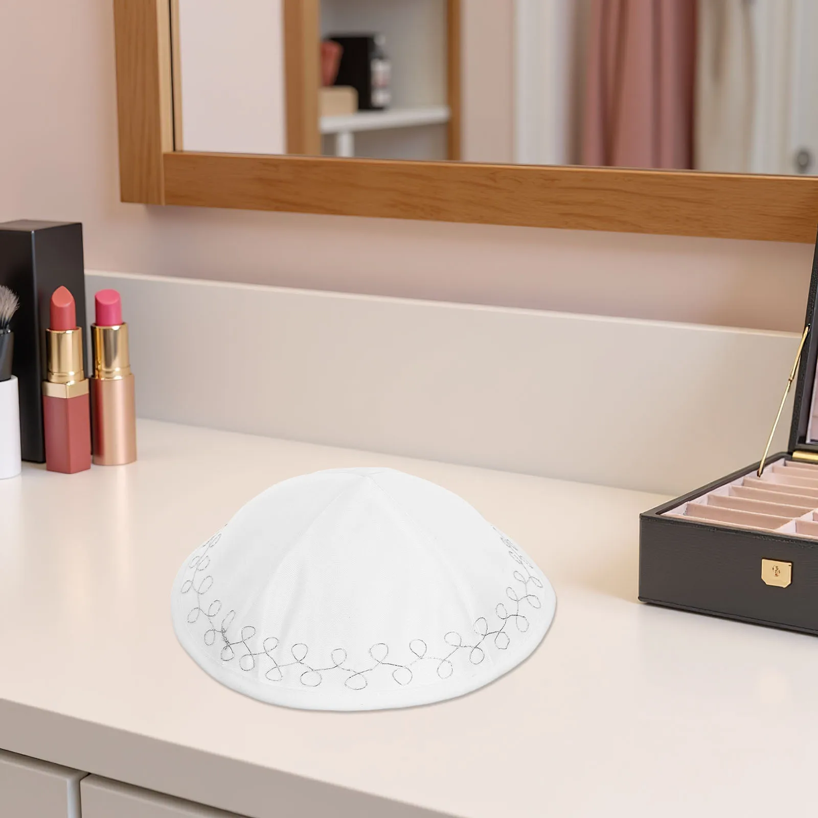 

Kippah For Men White Judaica Prayer Cap Shabbat Yamulke Religious Mitzvah Hat Jewish Skullcap Lightweight Polyester