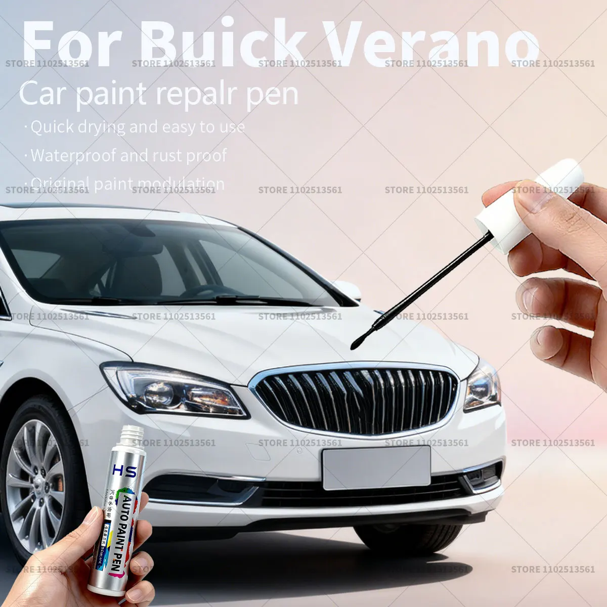 For Buick Verano Car Paint Repair Pen Touch Up Scratch Remover DIY Auto Accessories Blue G4S Silver GPL Gray GXD Red GEJ White