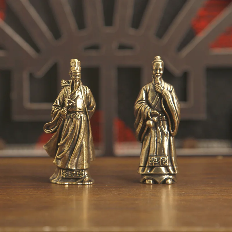 1/2Pcs Three Kingdoms Character Ornament Medicine Saint Li Shizhen and Lao Yang God Doctor Hua Tuo and Donkey Ornament