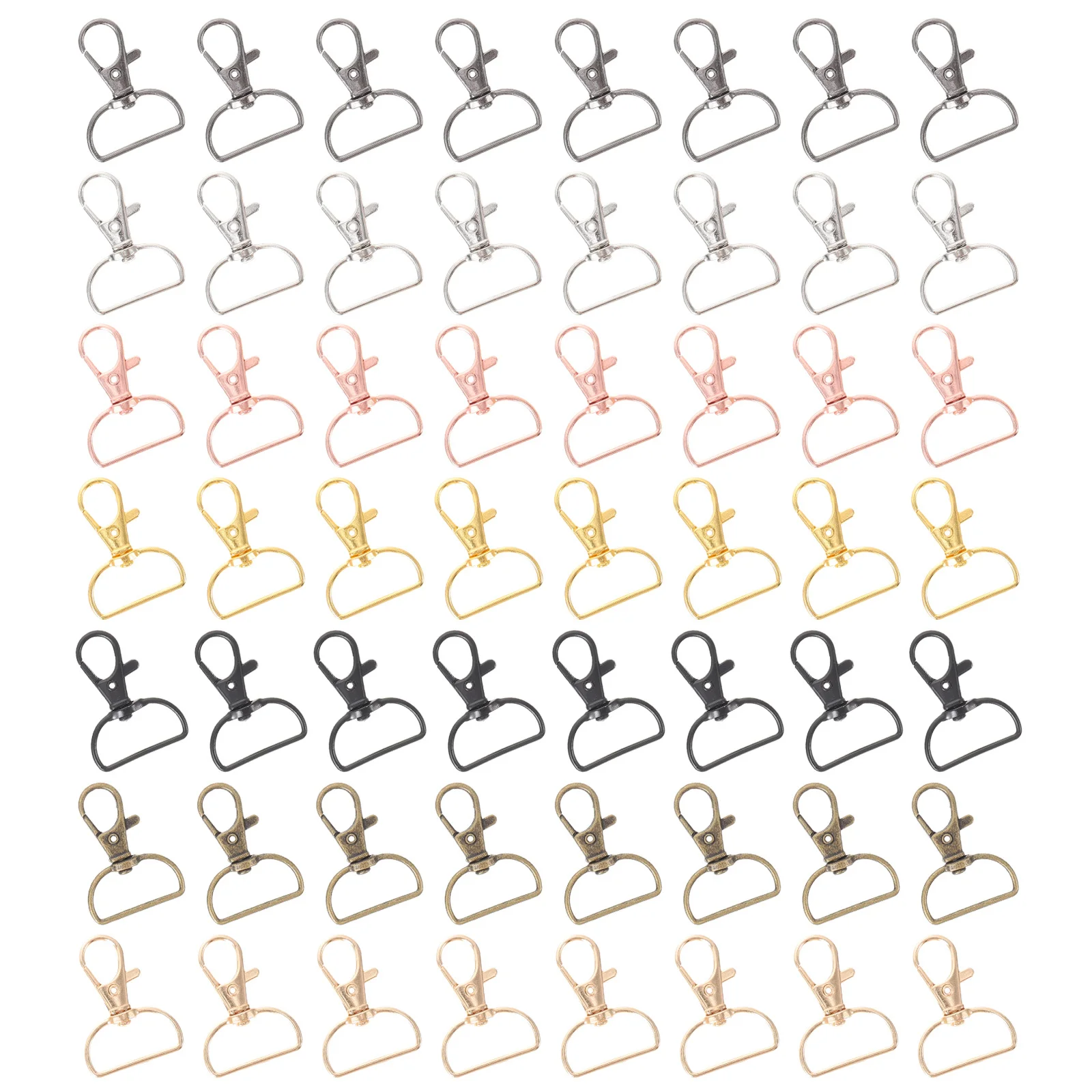 70Pcs Metal Clasp Hooks Durable Lobster Clasps Not Easy to Lose Color Shape for DIY D Lobster Clasp Lanyard Snap Hooks