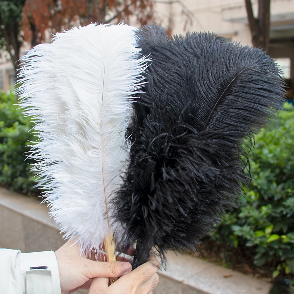 15Bone Hand feather Fan ostrich plumas for Dancer Show Stage Performances Decor Folding Crafts Fan with ostrich Feather 70cm