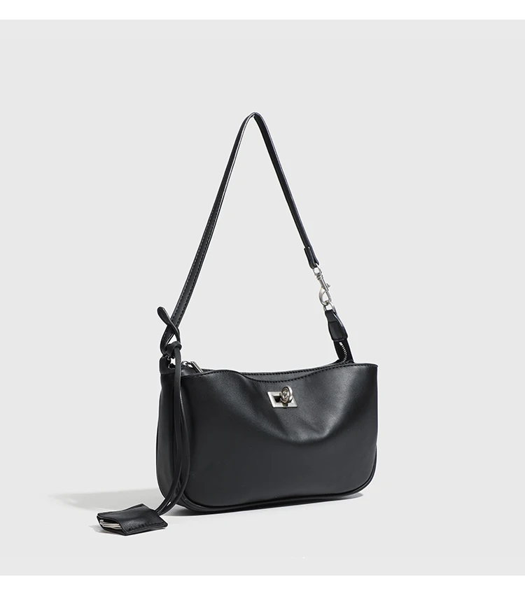 Luxuriöse Damen-Schultertasche aus Spaltleder - Klassische Paris Tote-Handtasche, Einfache Umhängetasche mit Metallschnalle – Detail 15