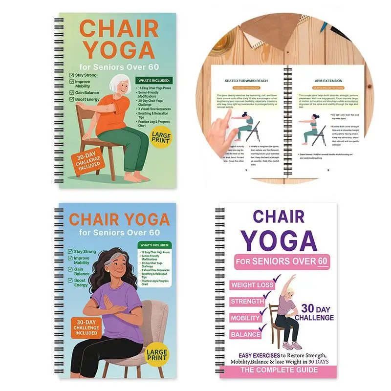 Nuevos productos, silla para personas mayores, libros de yoga para bajar de peso, una variedad de libros deportivos generales, libros de yoga deportivos para personas mayores