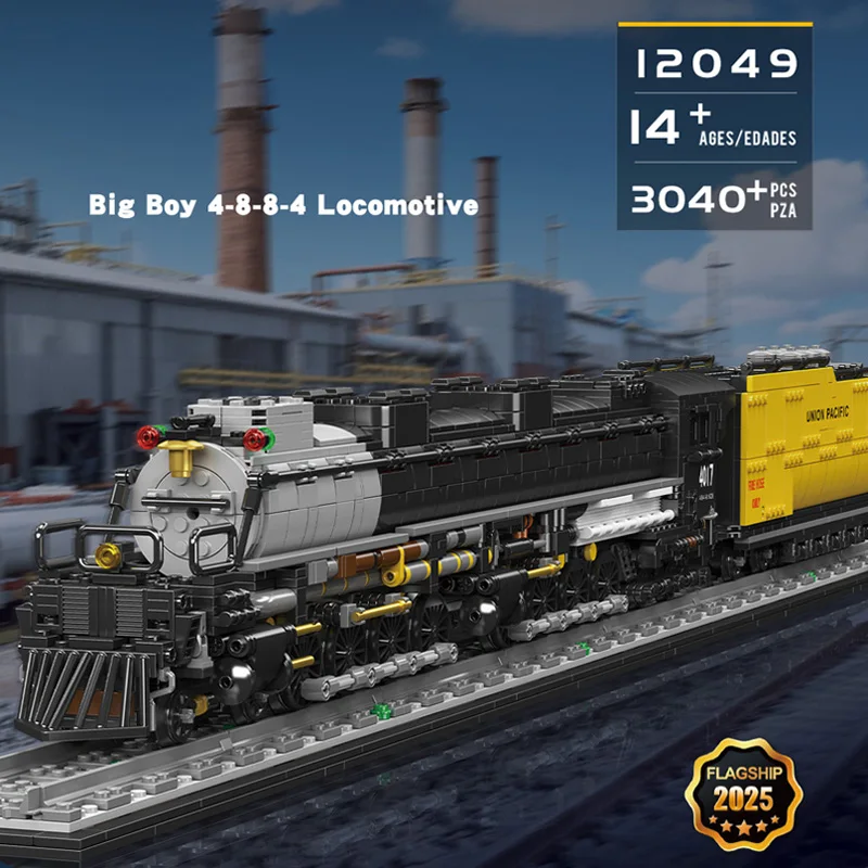 New Technical Big Boy 4884 Locomotive Building Blocks Railway Train Model Mould King Bricks Set Toys for Adults Kids Gifts