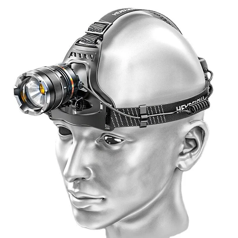 XHP50 LED Sensor Headlamp Waterproof Head Light Rechargeable Fishing Searching Camping Head Flashlight Zoom Lantern