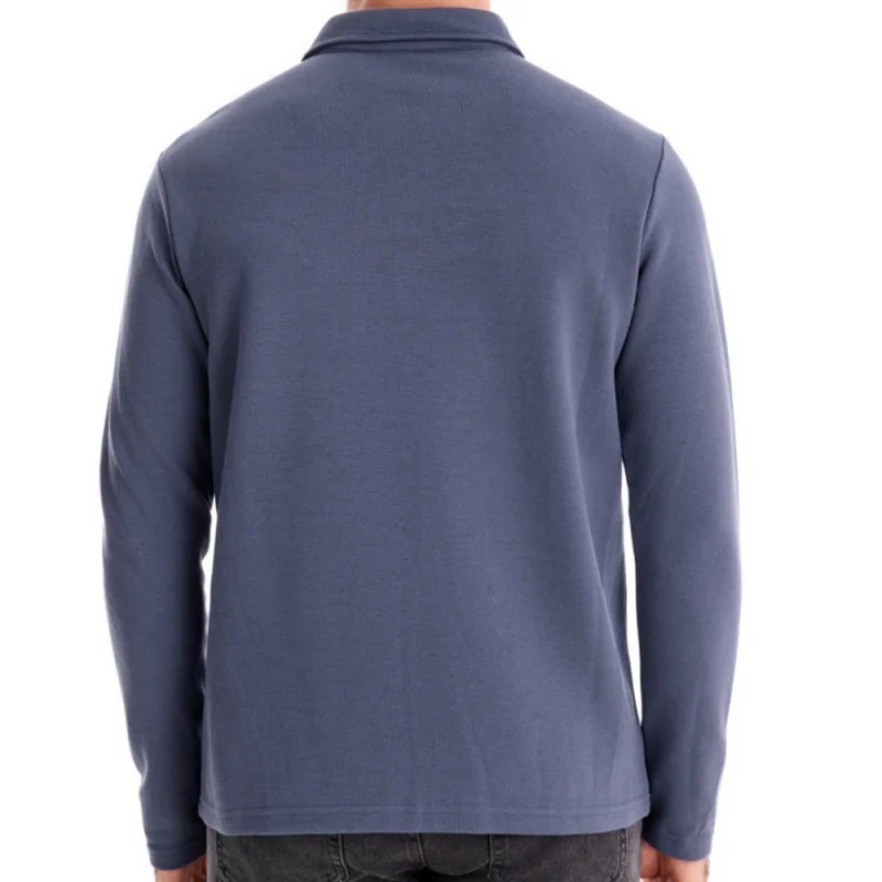 

Autumn and Winter New Men's Washed Long Sleeve Turn-down CollarPOLOCasual Solid Color Shirt Trendy VersatilePOLO