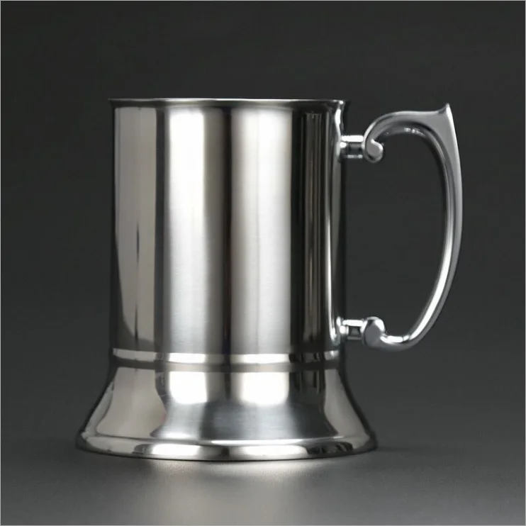 Bar tankard beer mugs stainless steel 450ML big capacity double wall wine cups party supplies