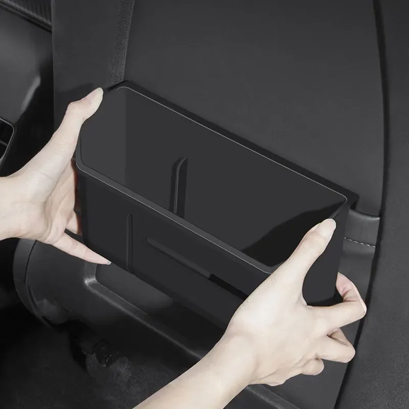 Rear Seat Backrest Storage Box Seat Tissue Box Clutter Storage Car Trash Can Auto Interior Accessories For Tesla Model 3 Y