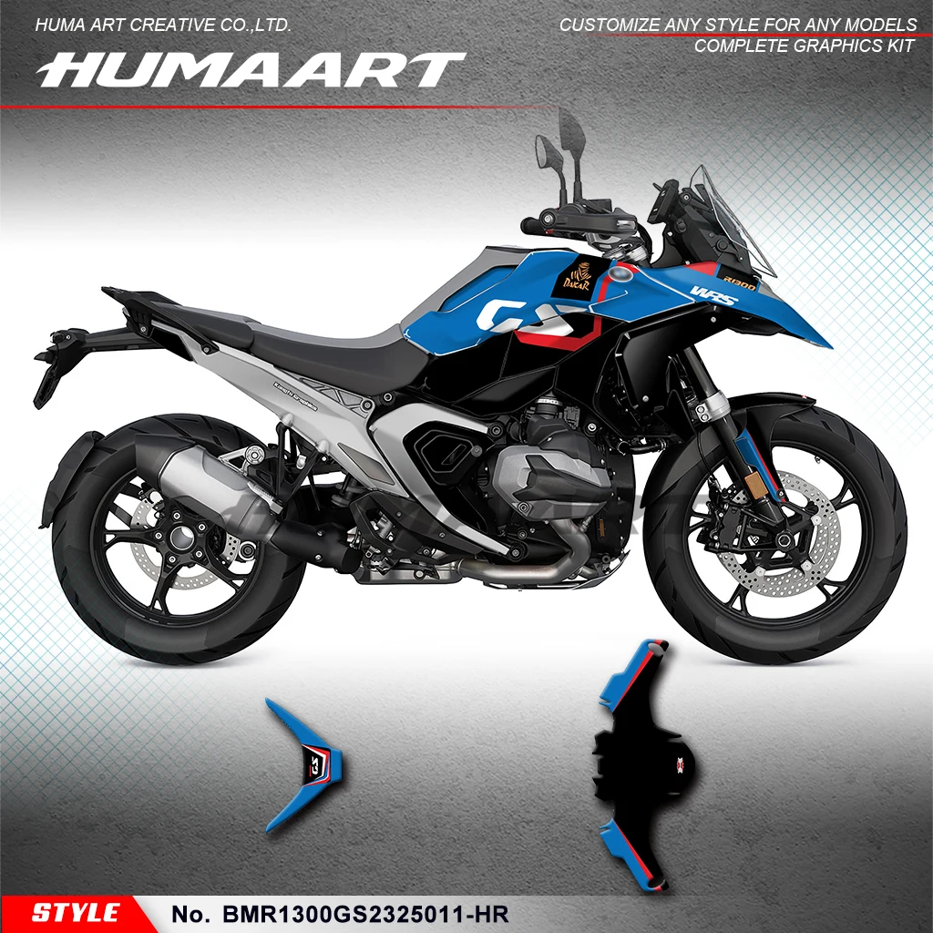 ملصقات HUMAART مخصصة لرسومات السباق للدراجات النارية لـ R1300GS R 1300 GS 2023 2024 2025، Shield، BMR1300GS2325011-HR