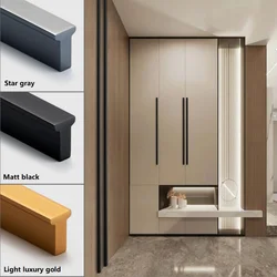 800-1200mm Gold/matte Black Modern Minimalist T-shaped Cabinet Door, Wardrobe Handle, Aluminum Alloy Cabinet Drawer Door Handle