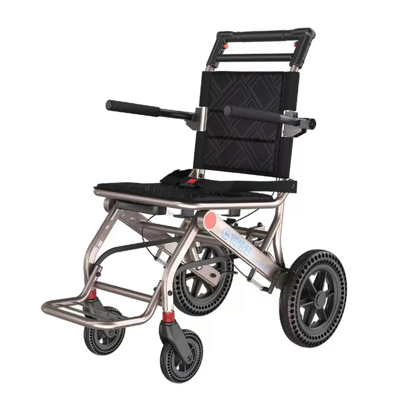 Portable Wheelchair Lightweight Folding scooter small simple light ultra - light travel for the Elderly trolley Aluminum alloy