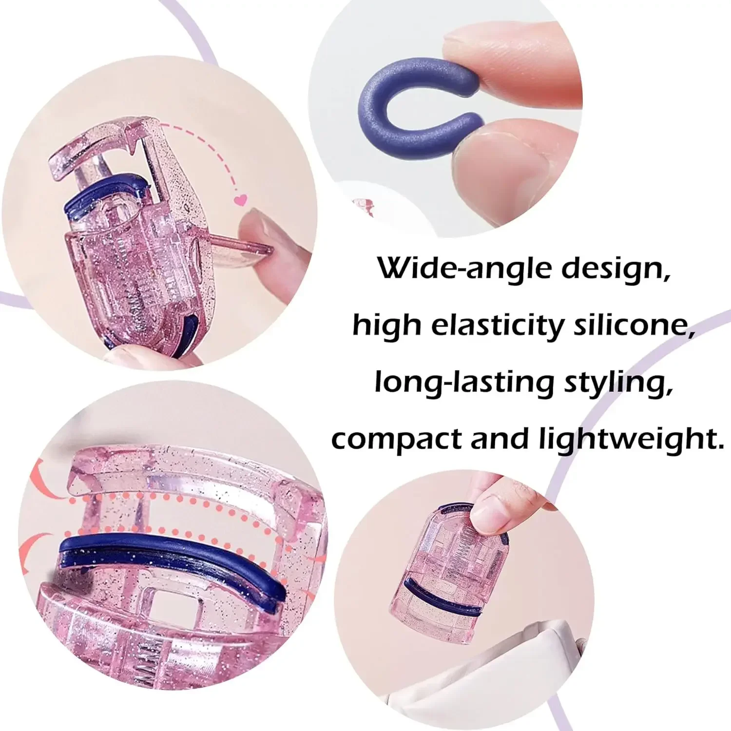 1/2pcs แบบพกพา Eye Lashes Curling คลิป Professional MINI Eyelash Curler เครื่องสําอางค์แต่งหน้าอุปกรณ์เสริมความงามขนตาเครื่องมือสีชมพู