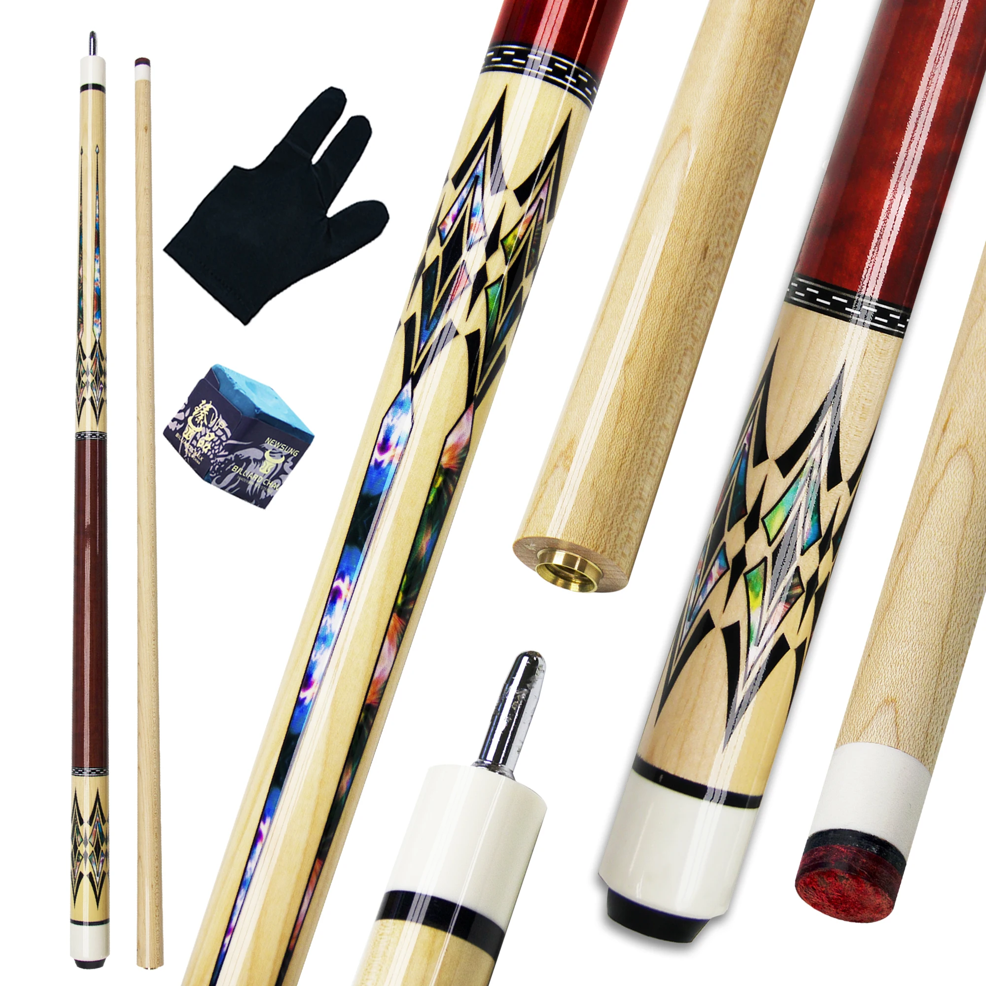 

13mm Maple Wood Billiard Cue stick, 18.5oz-Utility lab putter for Snooker/9-Ball/3 Cushion