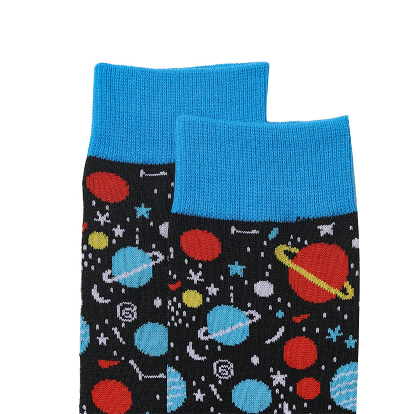 Cartoon Planet Crew Socks Comfortable Fabric Lovely Socks for Birthday Christmas Gift