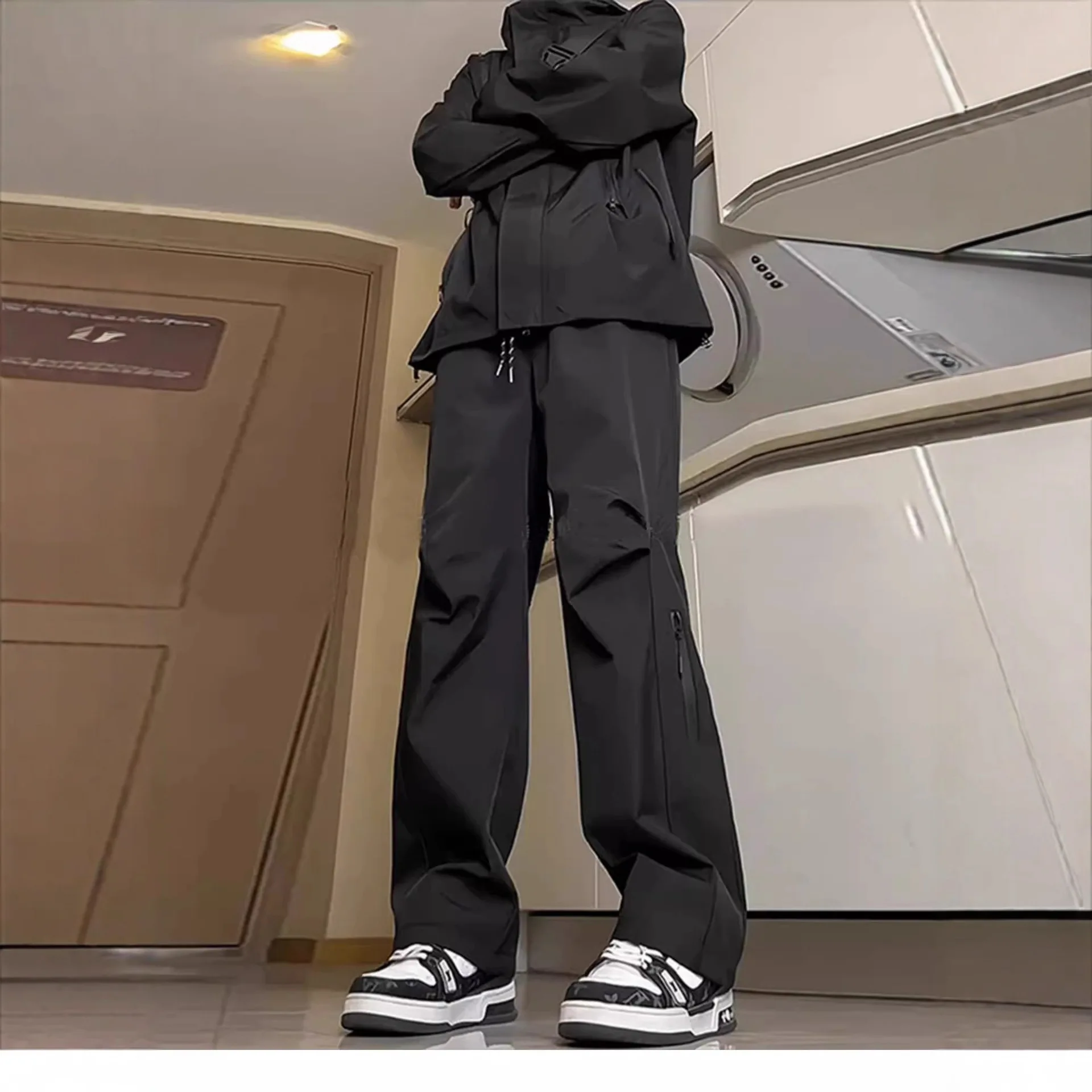 Outdoor Mountaineering Waterproof Charge American Fashion Brand Casual Men's Straight Slim Wide-leg Charge Pants