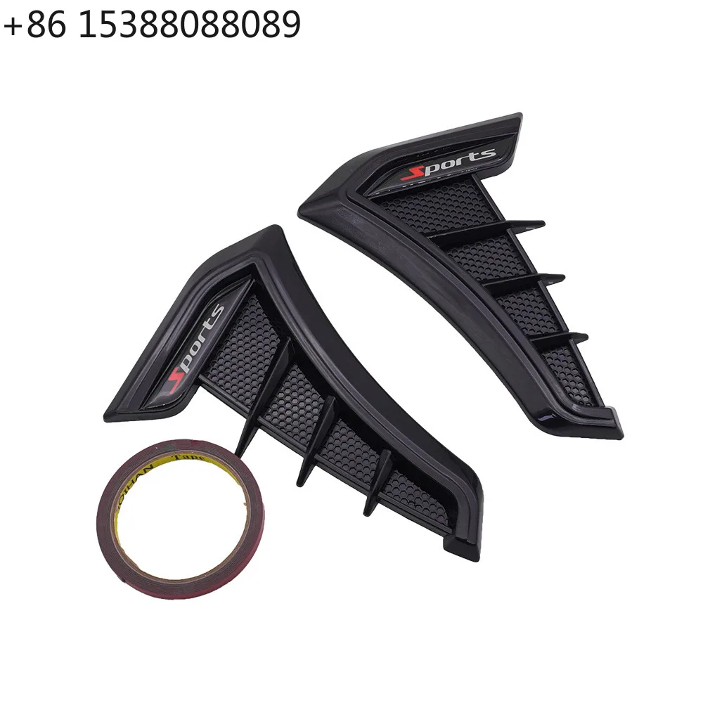 1 Pair Universal Auto Side Fender Vent Decorative Stickers Fake Air Outlet Car Wing Panel Exterior Modification Decoration Parts
