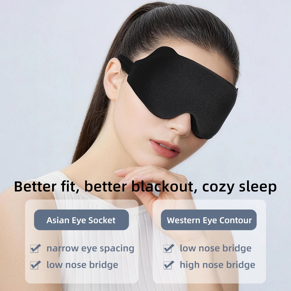 New 3D Stereoscopic Light Blocking Sleep Eye Mask Breathable Non Pressing Eye Mask for Male and Female Students Napping Eye Mask