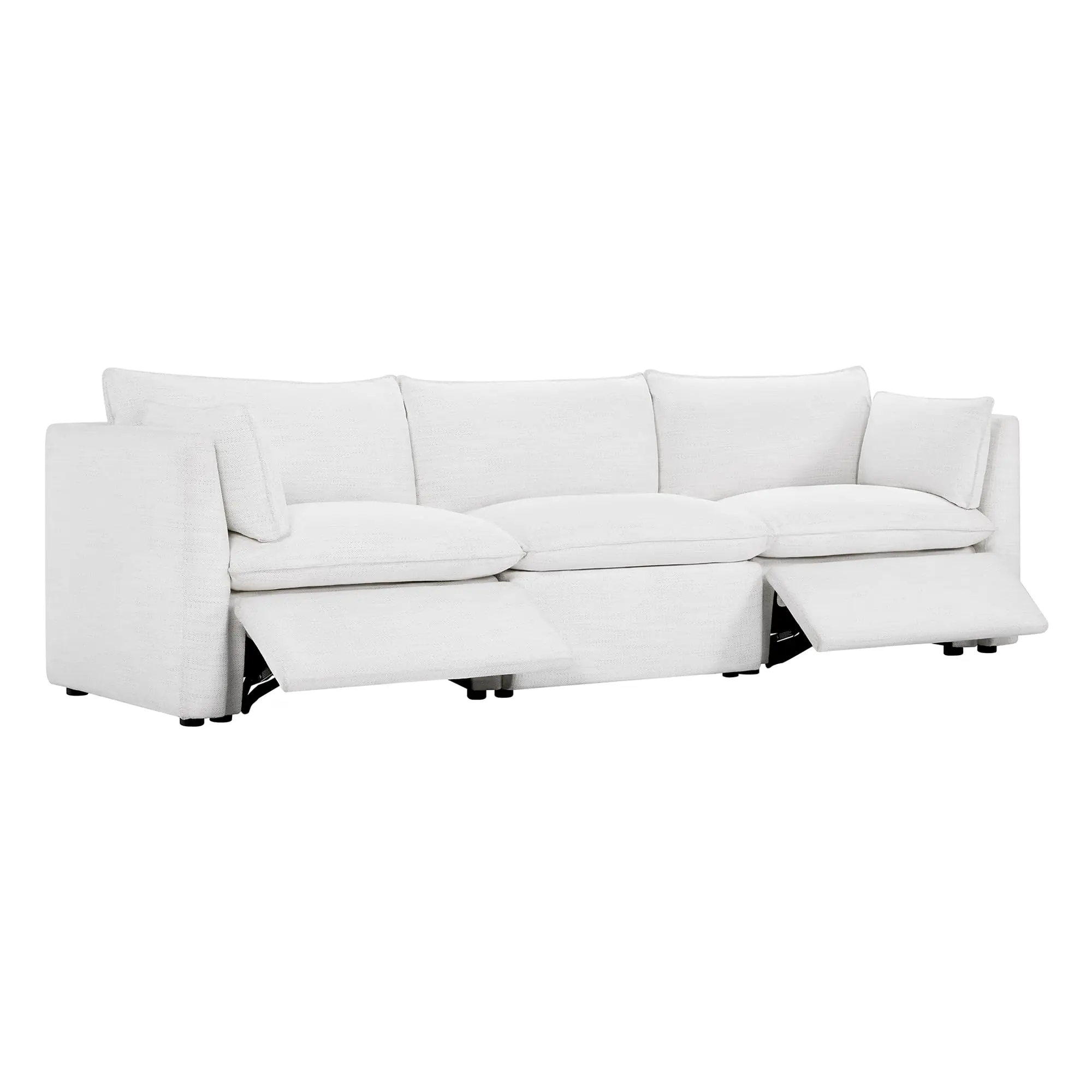 Power Sectional Down Filled 3 Seat Sofa Comfty Feather Power Modular Sofa FSC Certified Modern Cloud Couch with Electric