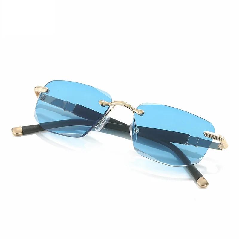 CRIXALIS-gafas de sol de lectura con luz azul para hombre y mujer, lentes rectangulares sin marco para presbicia, ópticas, UV400