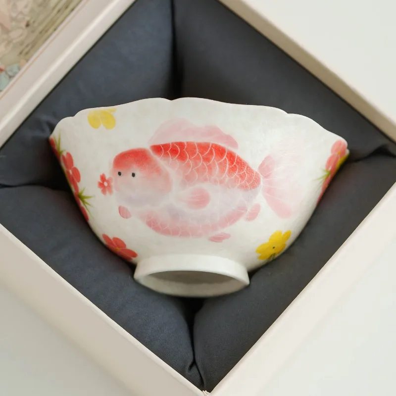 Rock Mine Baihuajian Tour Carp Ceramic Small Teacup Tea Tasting Cup Special Master Cup High-end Tea Set Chinese Style