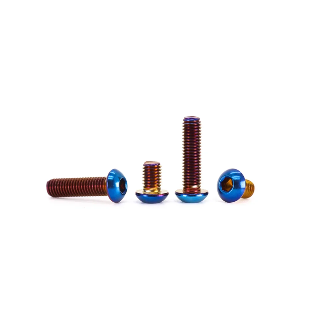 304 Stainless Steel Mushroom Head Hexagonal Burnt Titanium Screw / Titanium Blue Half Round Head  Bolt M4-M8