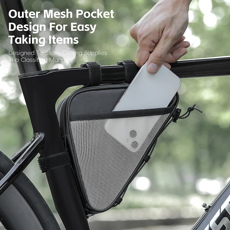 WEST BIKING Bicycle Front Frame Triangle Bag Waterproof Cycling Front Tube Bag Large Capacity Bike Bag MTB Road Bike Accessories