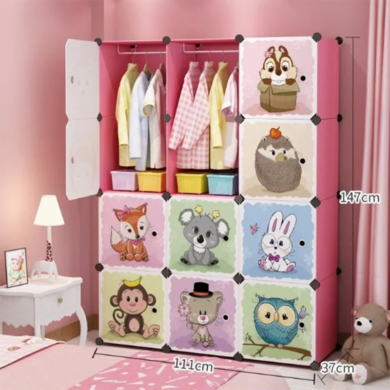 Storage Locker Child Wardrobe for Clothes Girl Cupboard Kids Cabinet Babies Bedroom  Meuble Chambre Enfant Child Room Furniture